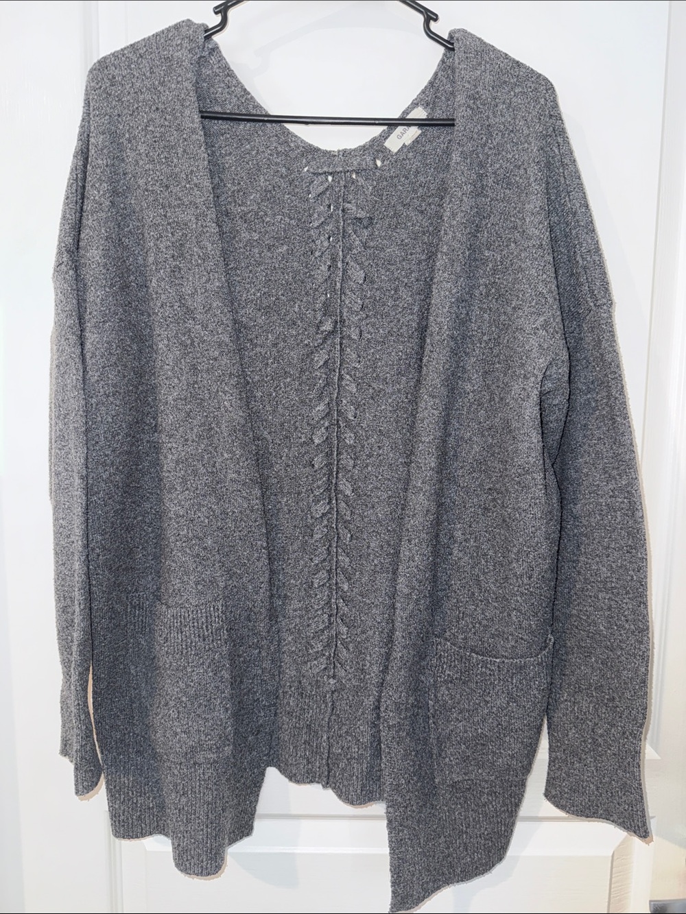 Garage Heather Gray Open-Front Knit Cardigan